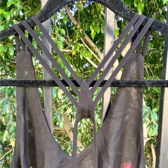 Millau Black Chiffon Mini Dress - M - Picture 6 of 9